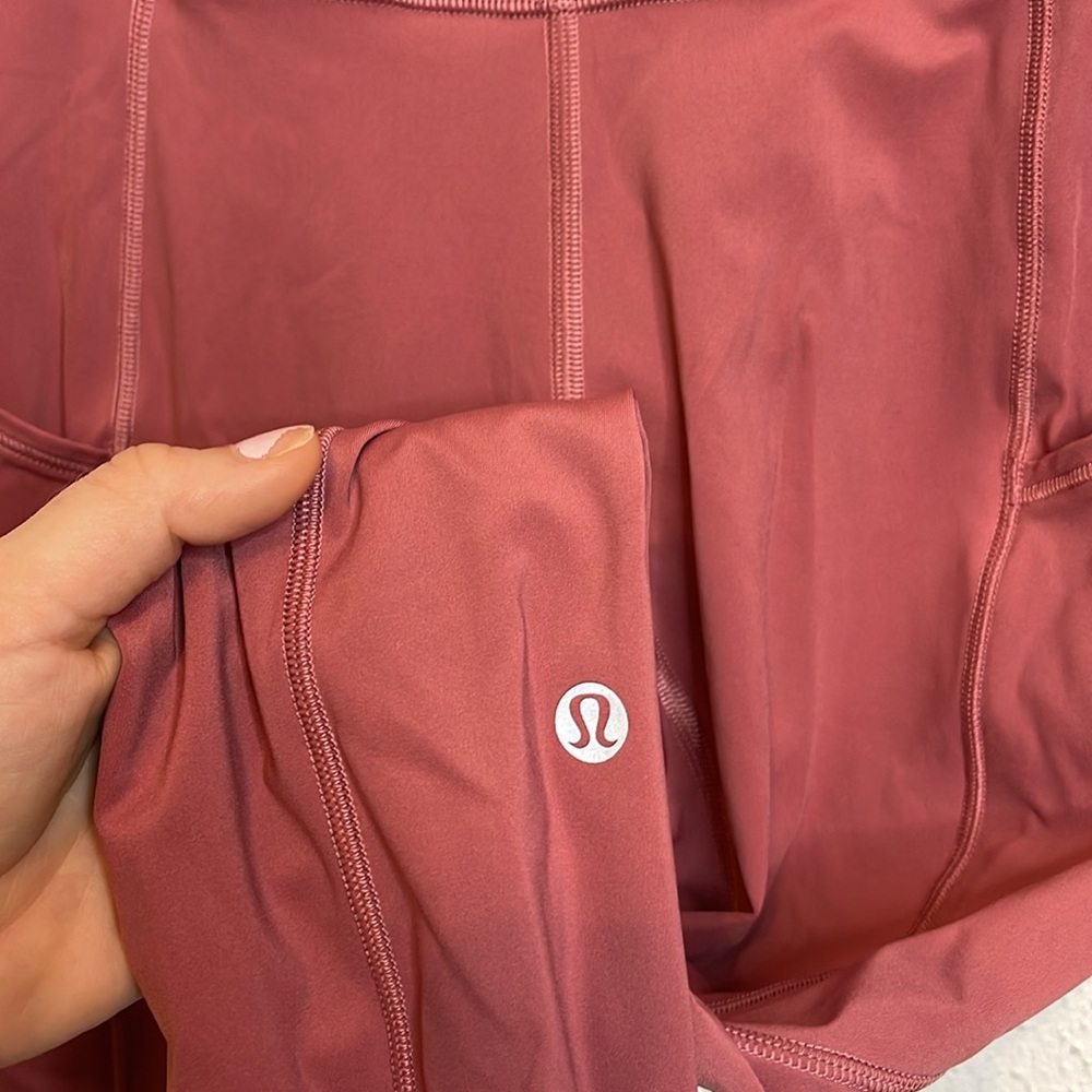 Lululemon Fast and Free High Rise Crop 19’’ Cool Nulux Cherry Tint Pink Size 4 - Picture 4 of 6